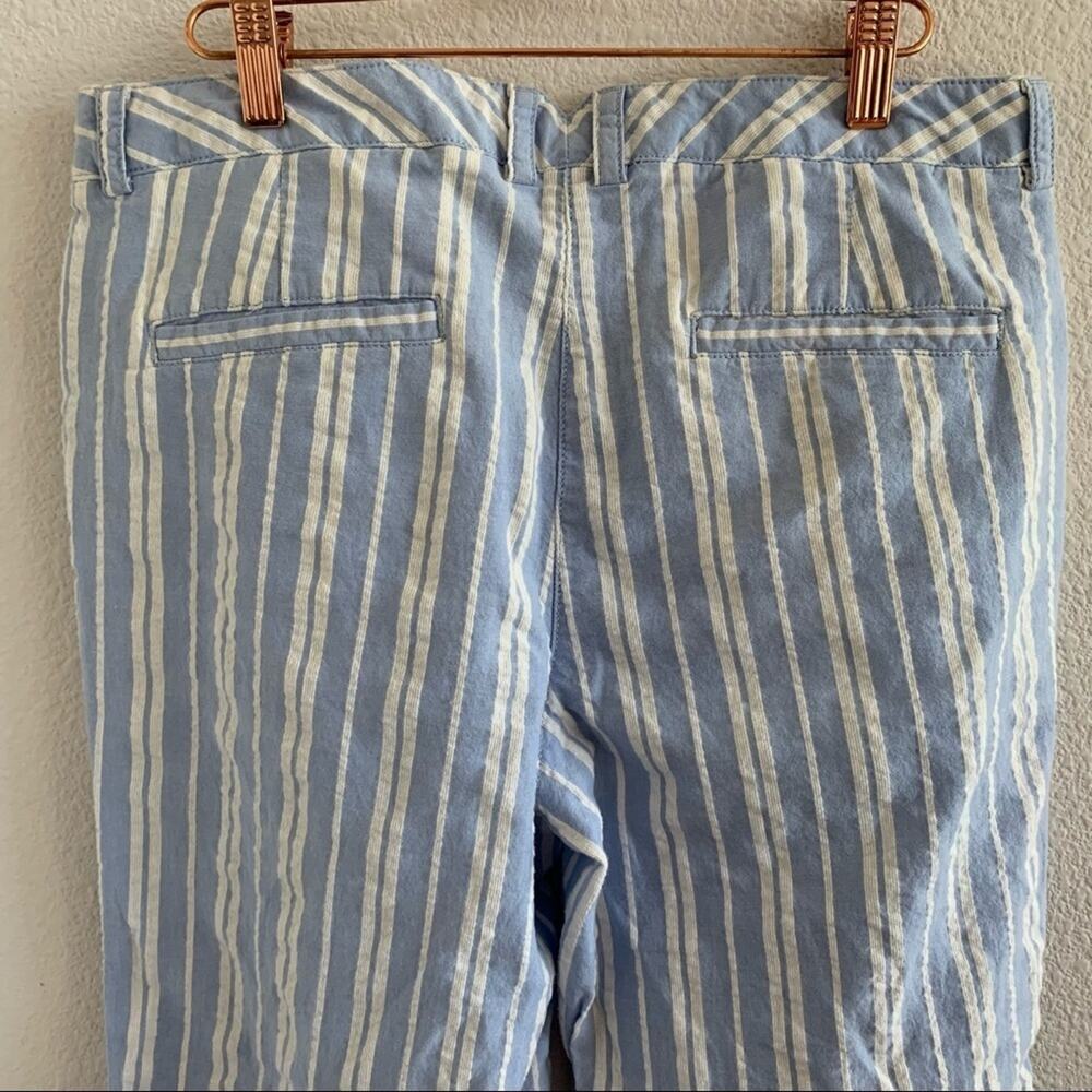 Tommy Hilfiger Dana Fit Blue and White Crop Striped Pants 10 - Picture 7 of 9